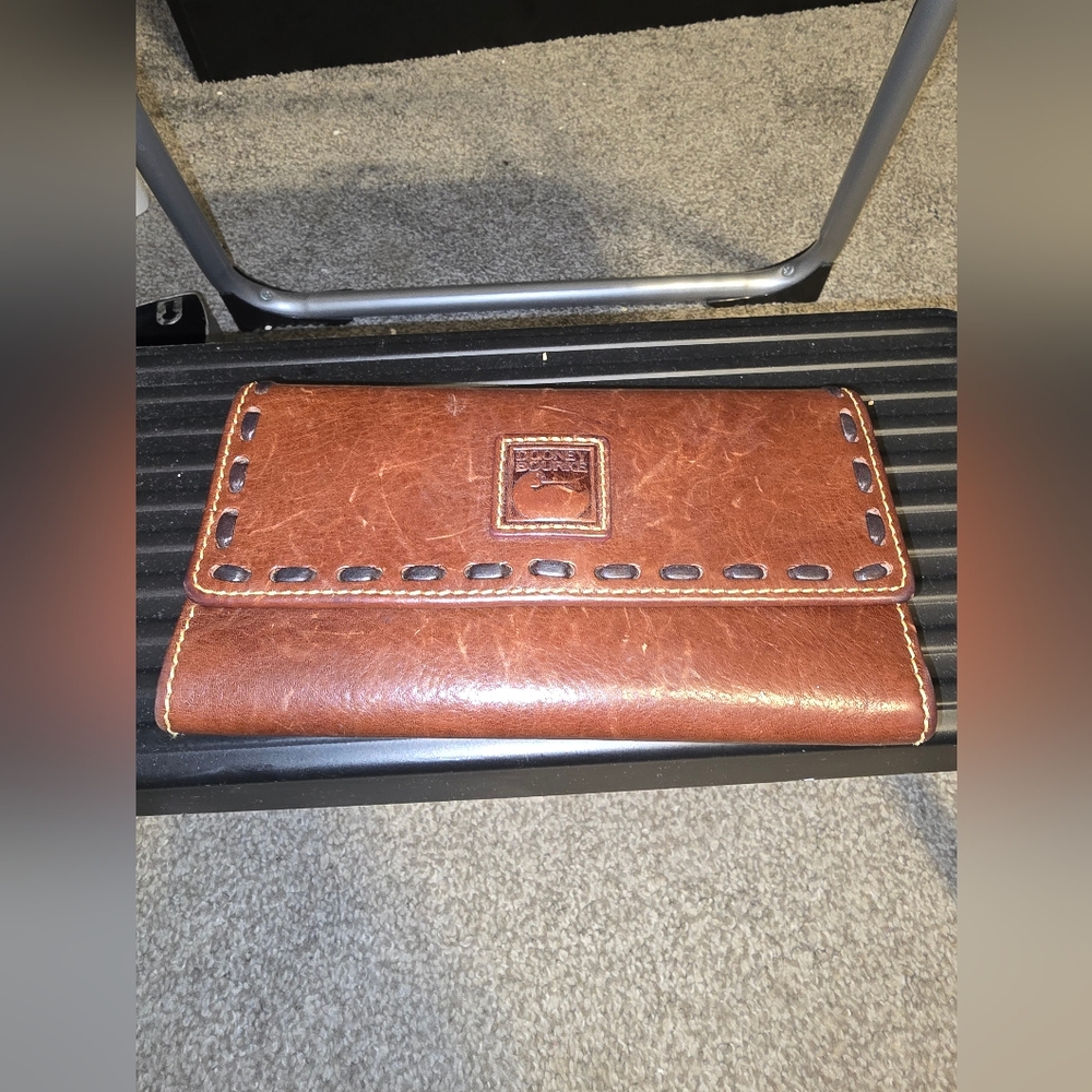 Dooney & Bourke Brown Leather Clutch